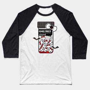 chill pills cute skull cartoon Baseball T-Shirt